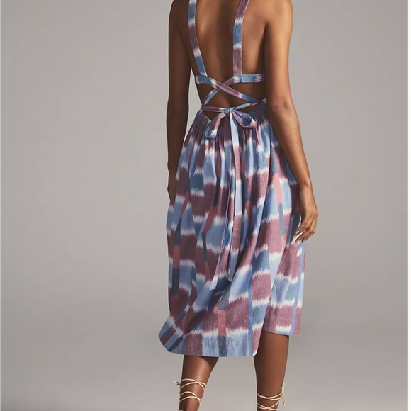 Anthropologie Deep-V Midi Dress NWT sz XXS - Picture 4 of 5